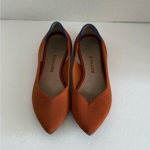 Rothy’s The Point  Ballet Flat Slip-On Soft Flexible in Brandy Size W8.5